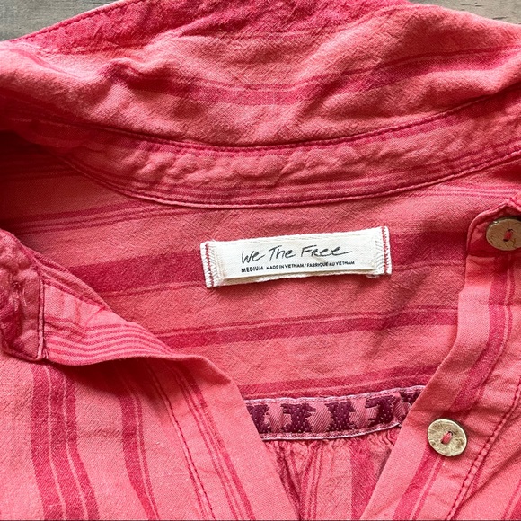 FREE PEOPLE Shirt | Summer Breeze Stripe | Coral | Sizes Small & Medium - Picture 10 of 16